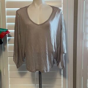 Forever 21 Women's V-Neck Blouse - Light Taupe